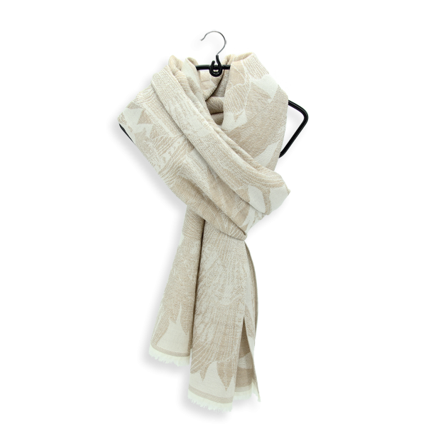 Beige-women's-scarf-silk-wool-cashmere-Fantastic