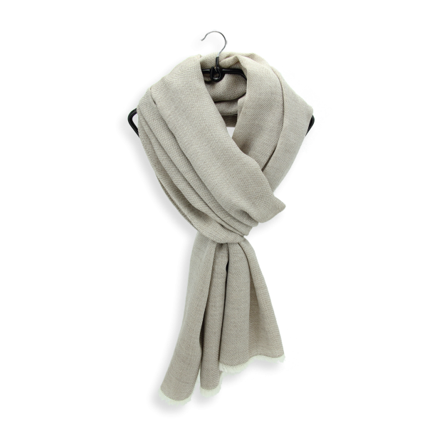 Beige-monochrome-cashmere-unisex-blend-stole-Tout doux