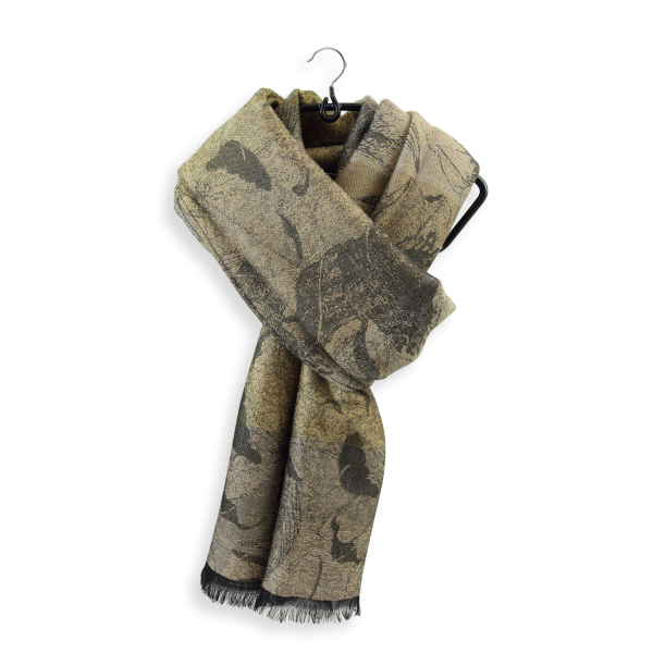 Scarf-women’s-wool-cotton-silk-beige-gold-Vienne