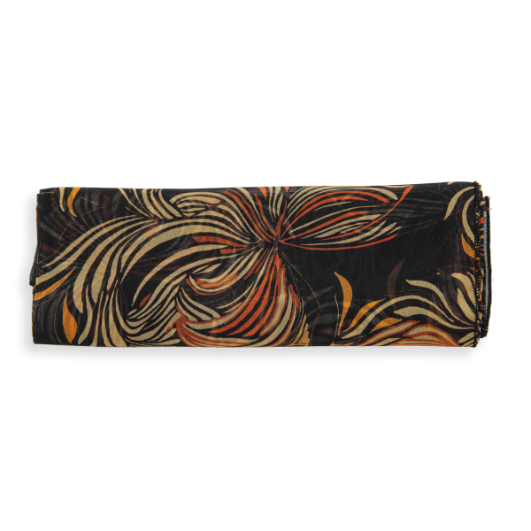 Black-women's-printed-silk-scarf-Vision