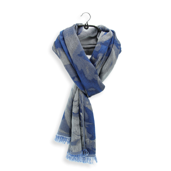 Women's-cotton-silk-scarf-bright blue-Emotion