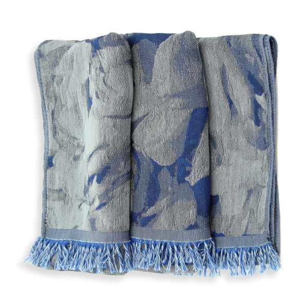 Women's-cotton-silk-scarf-bright blue-Emotion