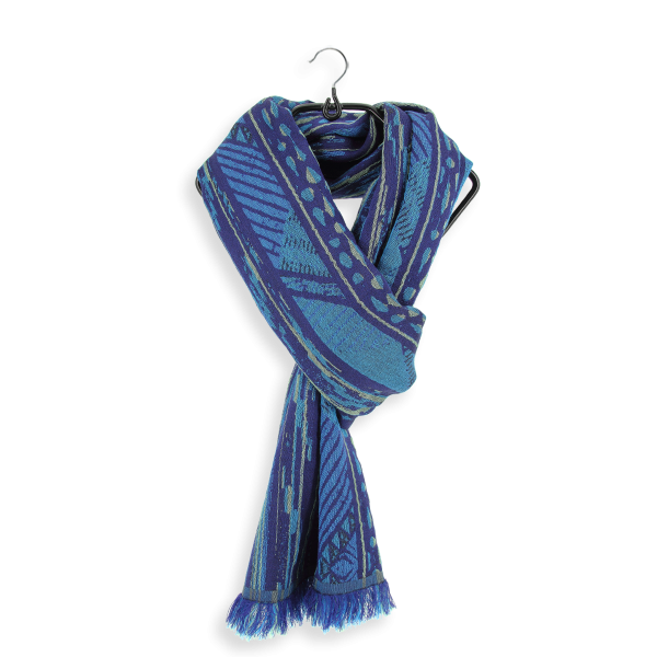 Blue-cotton-silk-wool-men’s-scarf-Sauvage