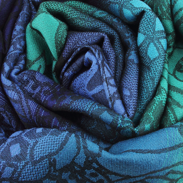 Blue-green-rayon-Merino wool-women’s-scarf-Style