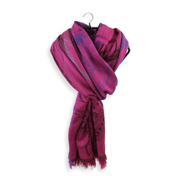 Pink-fuchsia-100% natural-women's-blend-stole-Venise