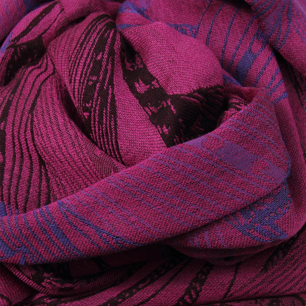 Pink-fuchsia-100% natural-women's-blend-stole-Venise