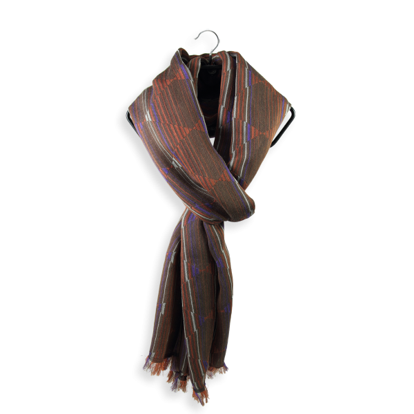 Brown-cotton-silk-men’s-scarf-Chicago