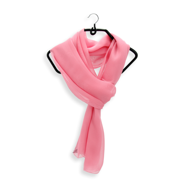 Women's-silk-chiffon-monochrome-airy scarf-classic pink