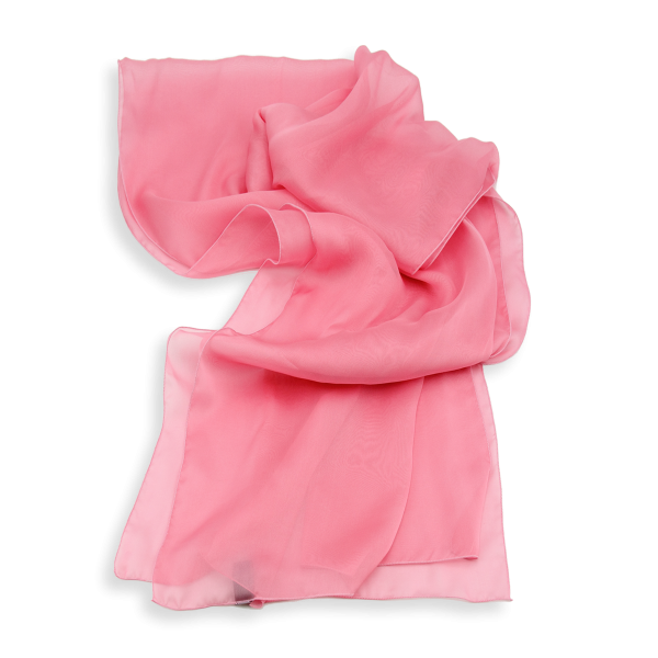 Women's-silk-chiffon-monochrome-airy scarf-classic pink