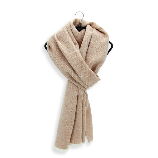 Caramel beige-unisex-wool-blend-scarf-Domino