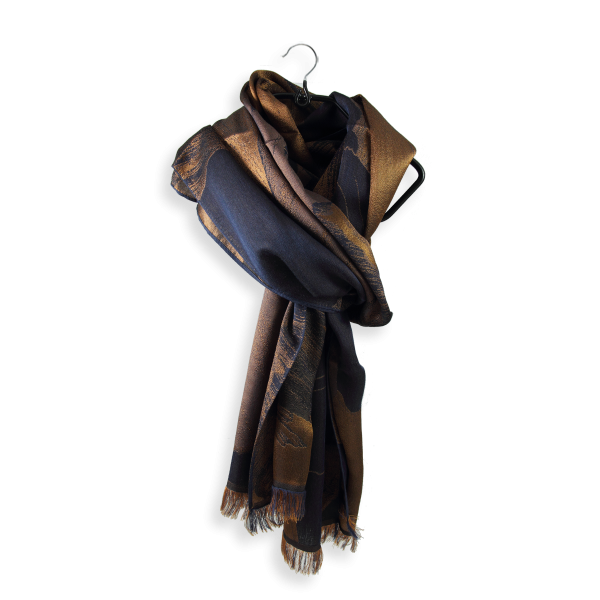 Women's-navy-copper-cashmere-silk-stole-Serenade