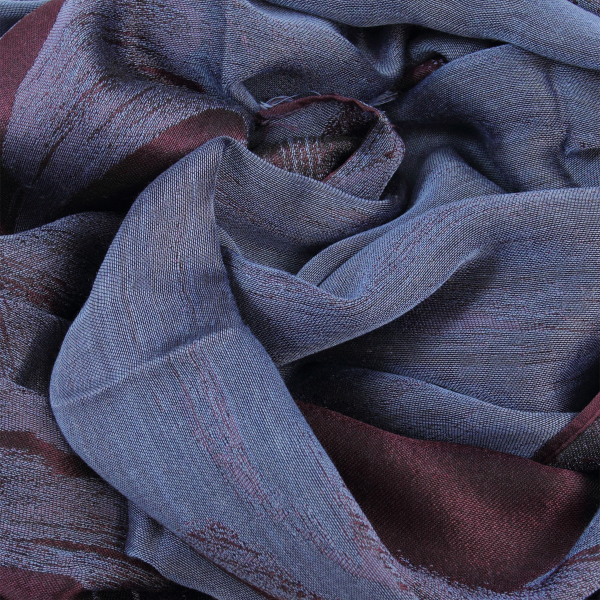 Women's-silk-cashmere-burgundy-blue-jeans-scarf-Serenade