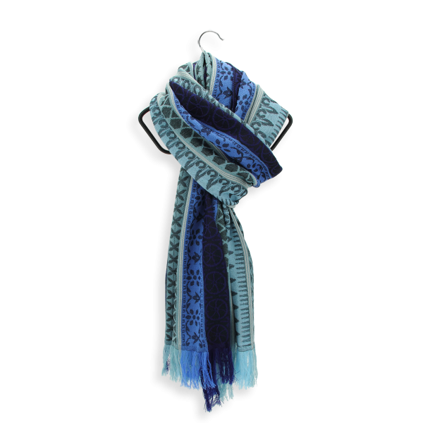 Blue-rayon-wool-women’s-scarf-Precieux