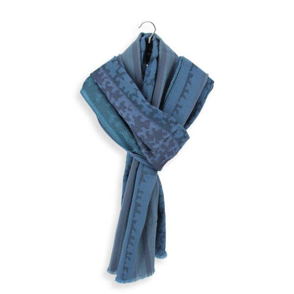 Blue-merino-wool-silk-women's-scarf-Arborescence