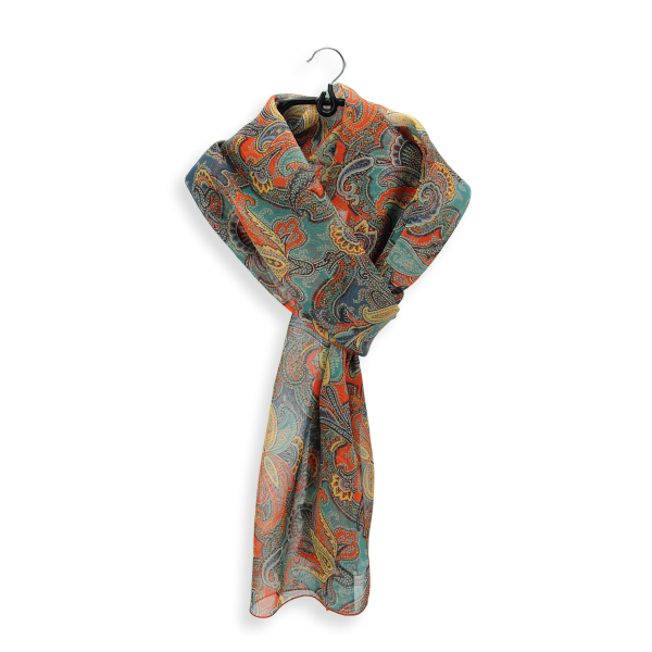 Orange-cashmire-printed-silk-muslin-women’s-scarf