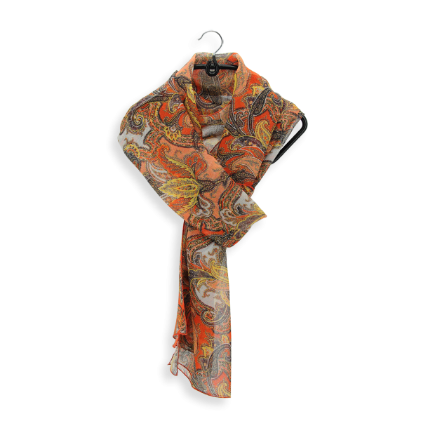 Orange-cashmire-printed-silk-muslin-women’s-scarf