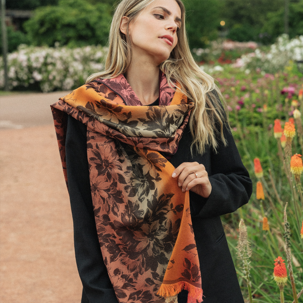 Hermes red-gold-wool-silk-women's-stole-Romantique