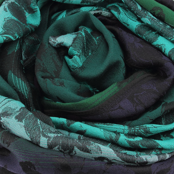 Green-wool-silk-women's-stole-Romantique