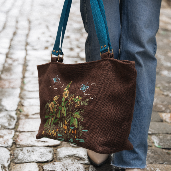 jute tote bag - fields