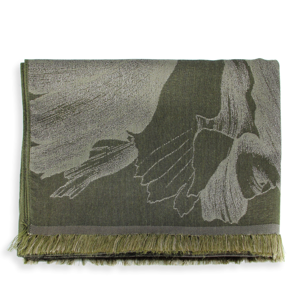 Khaki-beige-silk-cashmere-women's-scarf-Serenade