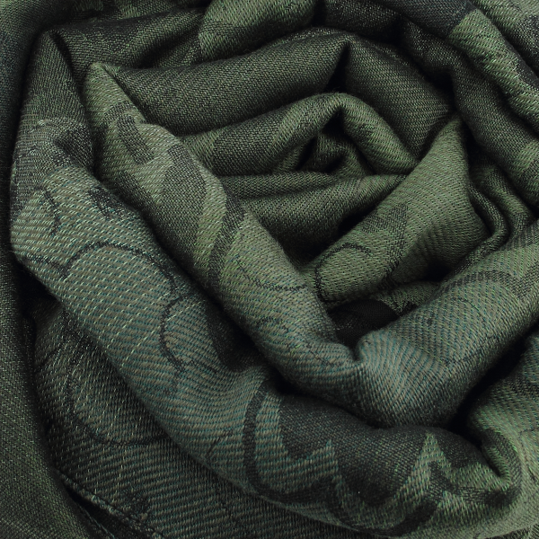 Extra-large-wool-rayon-cotton-silk-green-stole-Sentiment