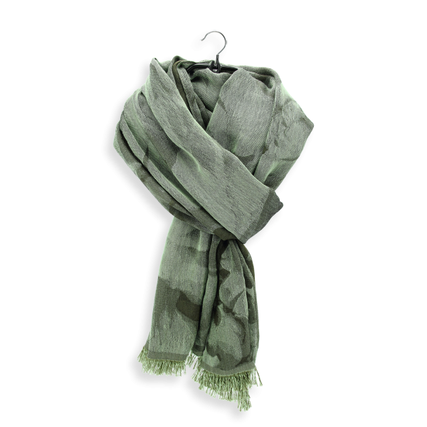 Women's-cotton-silk-scarf-khaki green-Emotion