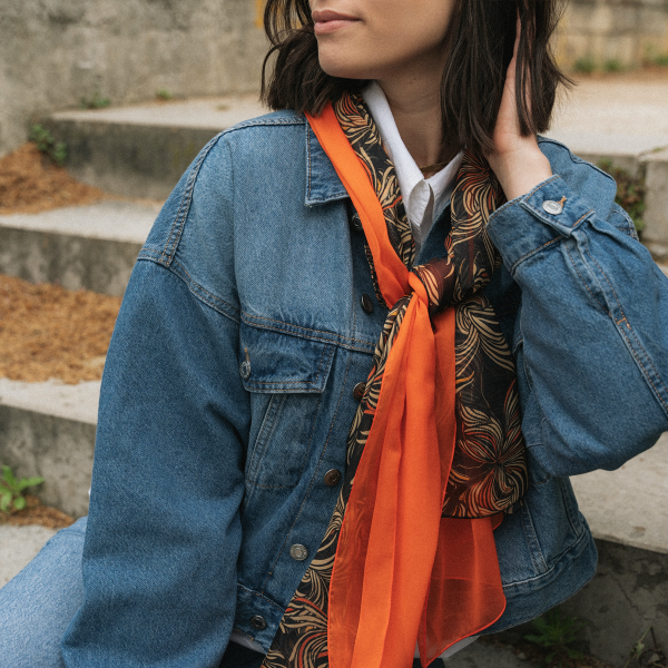 women's-silk-matching-printed-scarf-orange-Vision