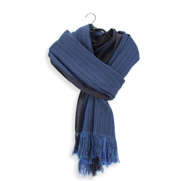 Navy-blue-rayon-wool-men’s-scarf-Tweed