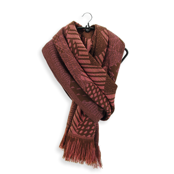 Old pink-merino wool-women's-scarf-Nebuleuse