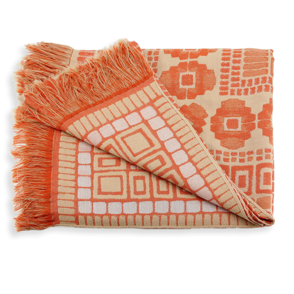 Orange-wool-rayon-women’s-scarf-Rive gauche