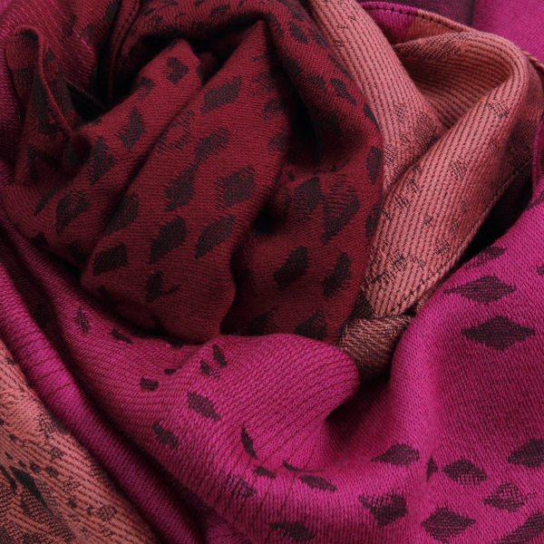 Pink-fuchsia-wool-rayon-women's-stole-Delice