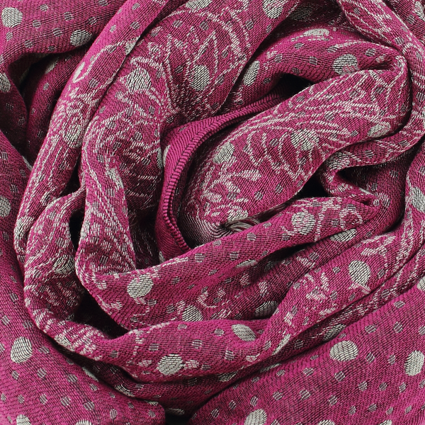 Women's-pink-wool-blend-scarf-dots-Dentelle