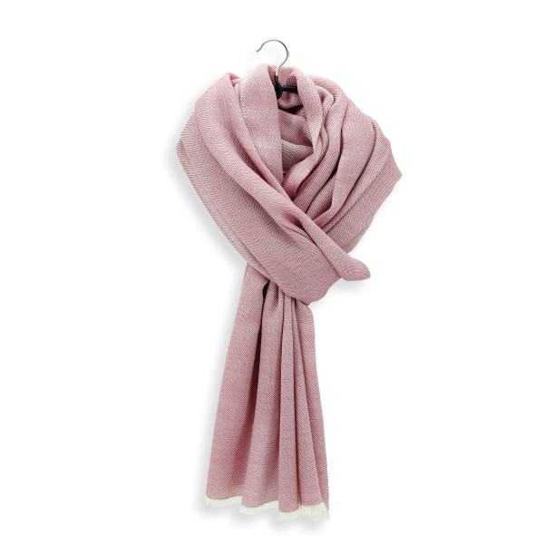 Pink-monochrome-cashmere-unisex-blend-stole-Tout doux