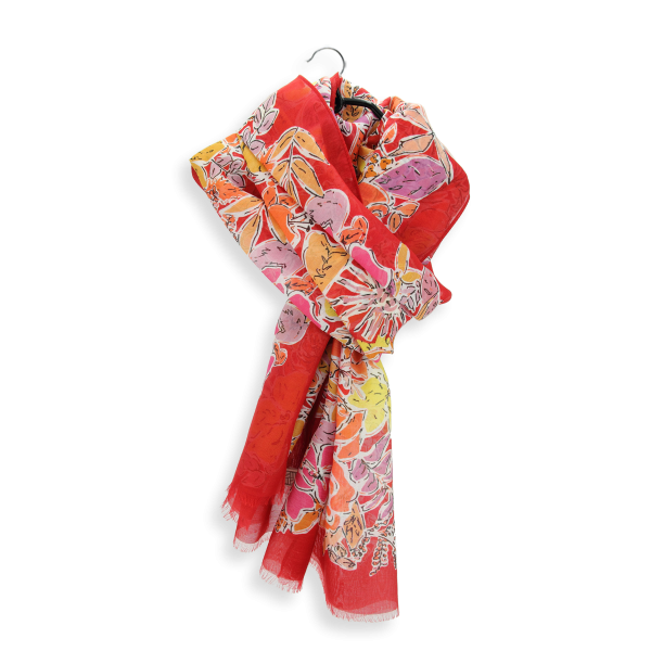 Women's-red-cotton-silk-printed-stole-Romeo