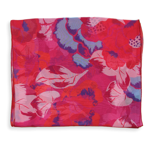 Red-printed-silk-peony-flower-women’s-scarf