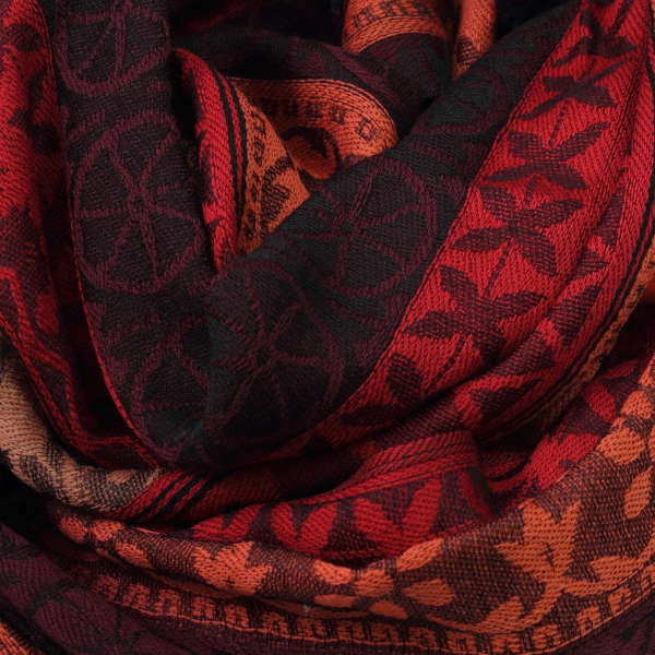 Red-rayon-wool-women’s-scarf-Precieux