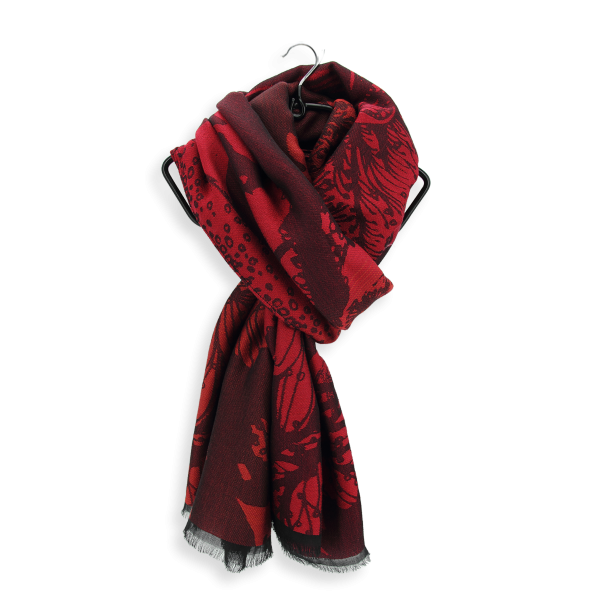 Passion-red-silk-cotton-rayon-wool-women’s-stole