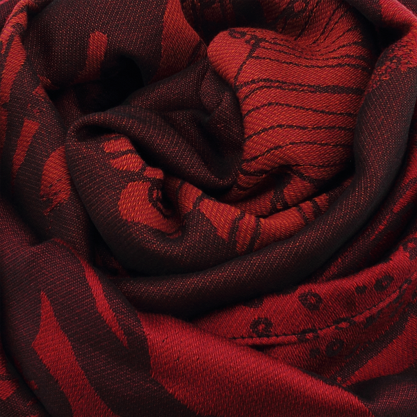 Passion-red-silk-cotton-rayon-wool-women’s-stole