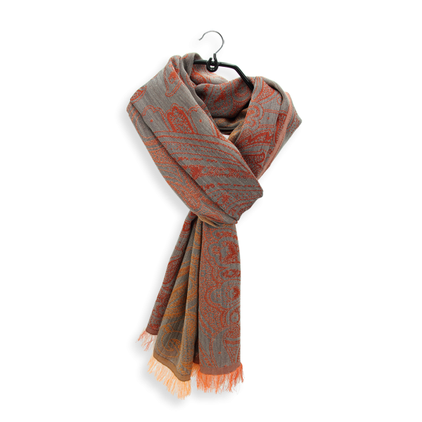 Rust-brown-wool-silk-women’s-scarf-Melodie