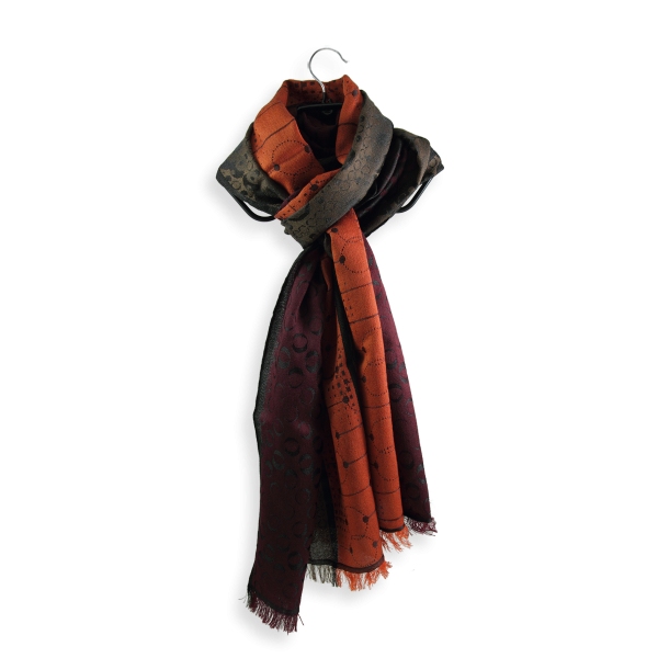 Men's-rust-brick-wool-scarf-Jericho