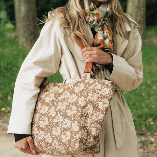 TOTE BAG - BEIGE FLOWER MEADOW