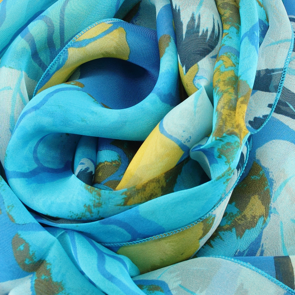 Turquoise-printed-silk-peony-flower-women’s-scarf